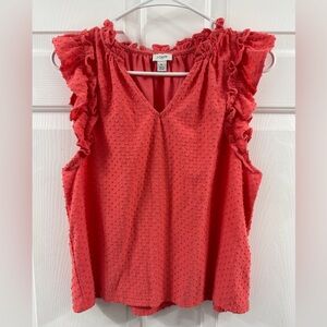 J. Crew Women's Coral Ruffle Blouse